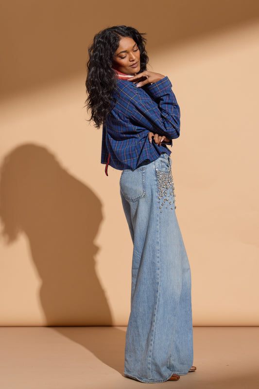 Navy and Yellow Plaid Stella