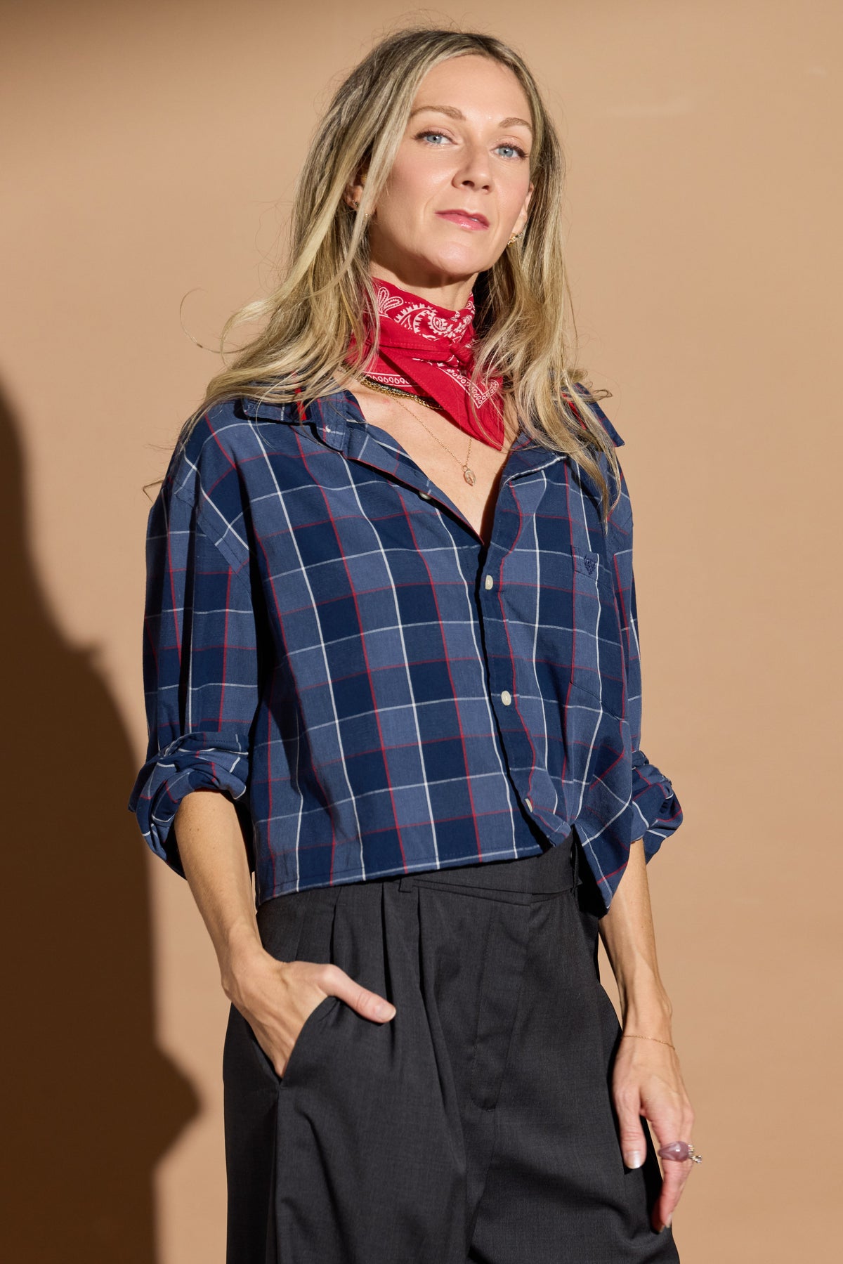 Navy and Red Plaid Harlow