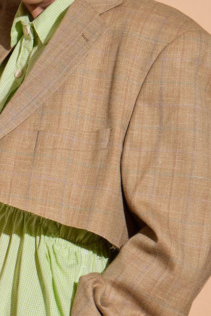 Spring Plaid Tan Blazer