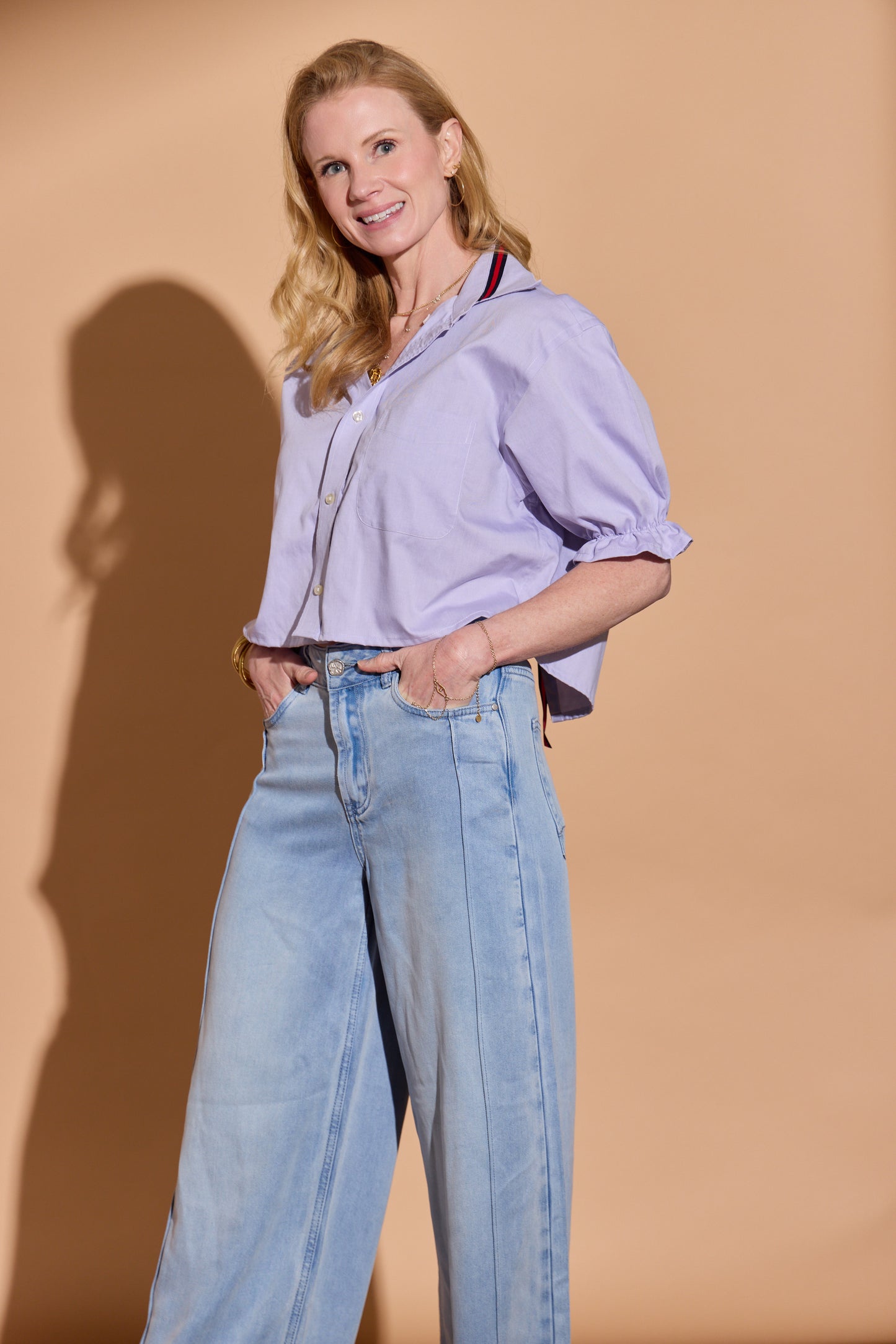 Lavender Harlow Puff Sleeve