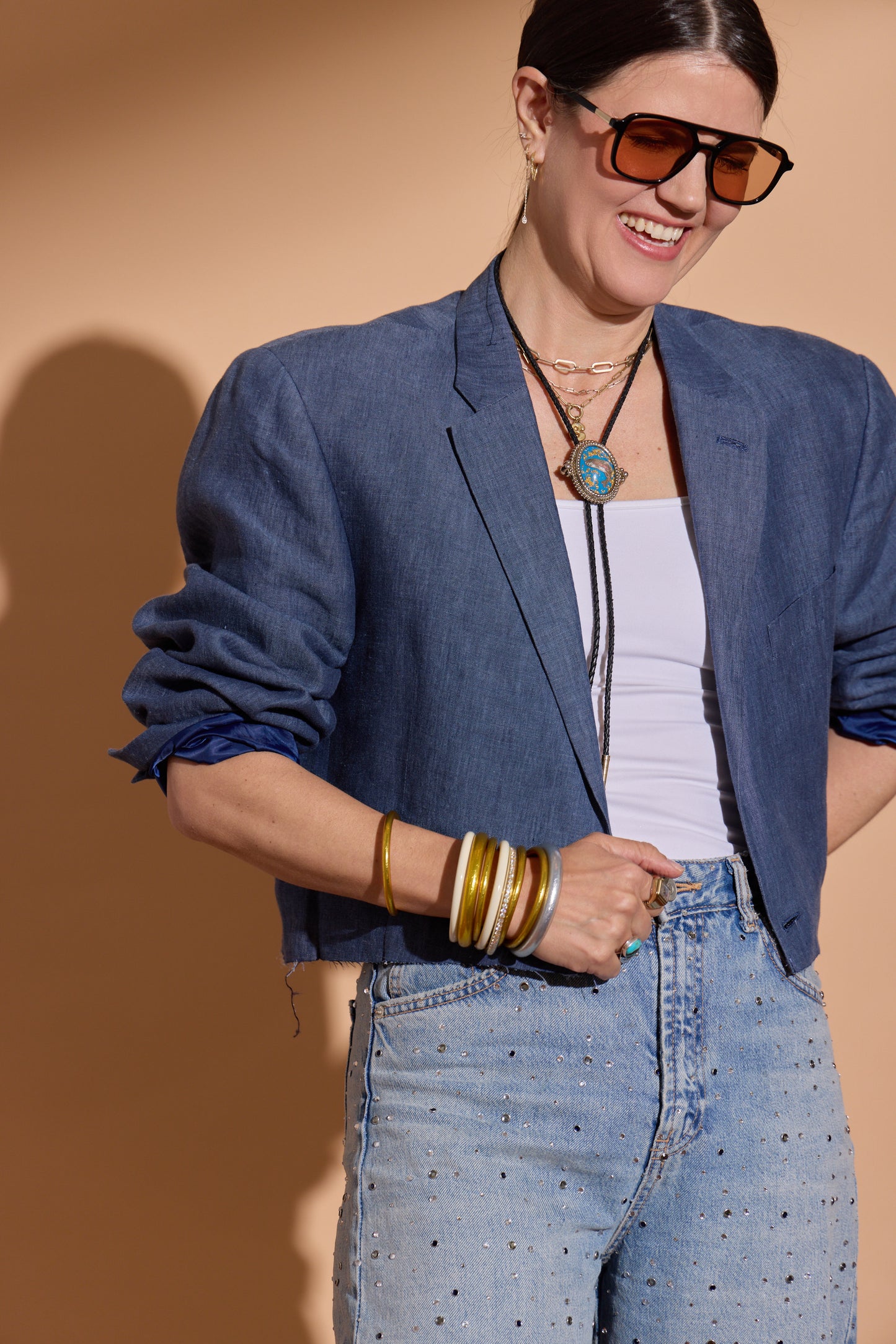 Ocean Blue Linen Blazer