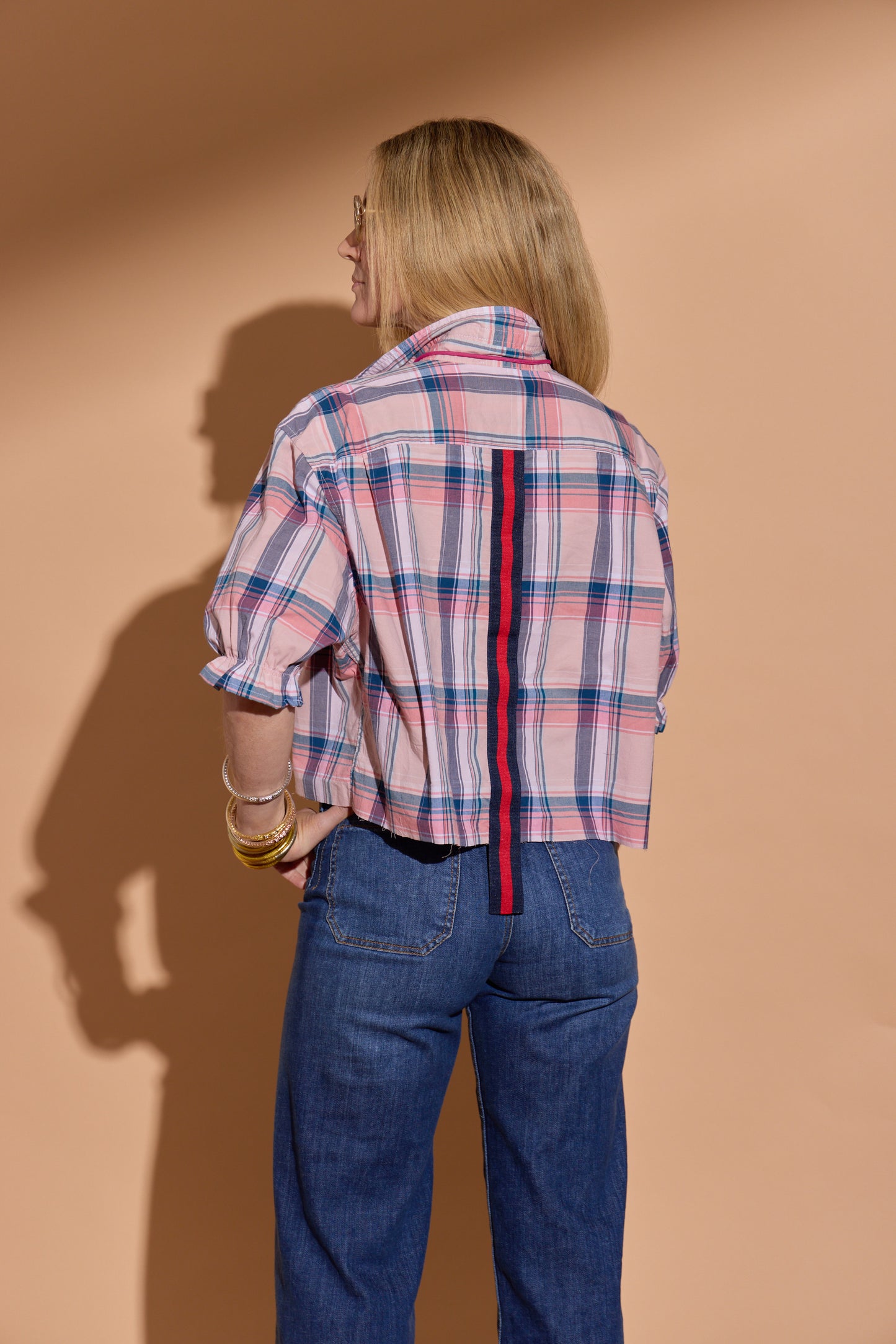 Pink Plaid Stella Puff Sleeve