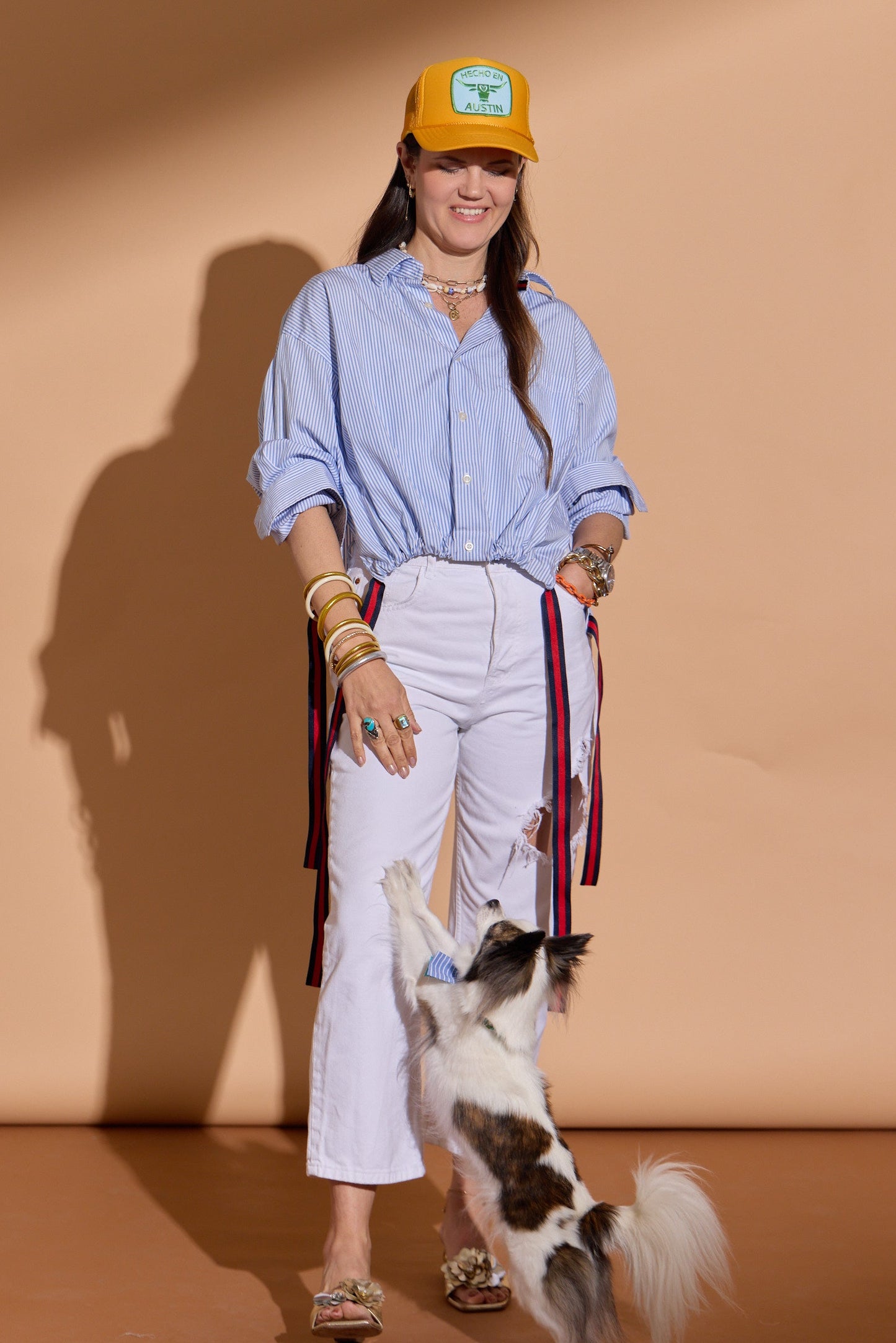 Baby Blue and White Stripe Bowie