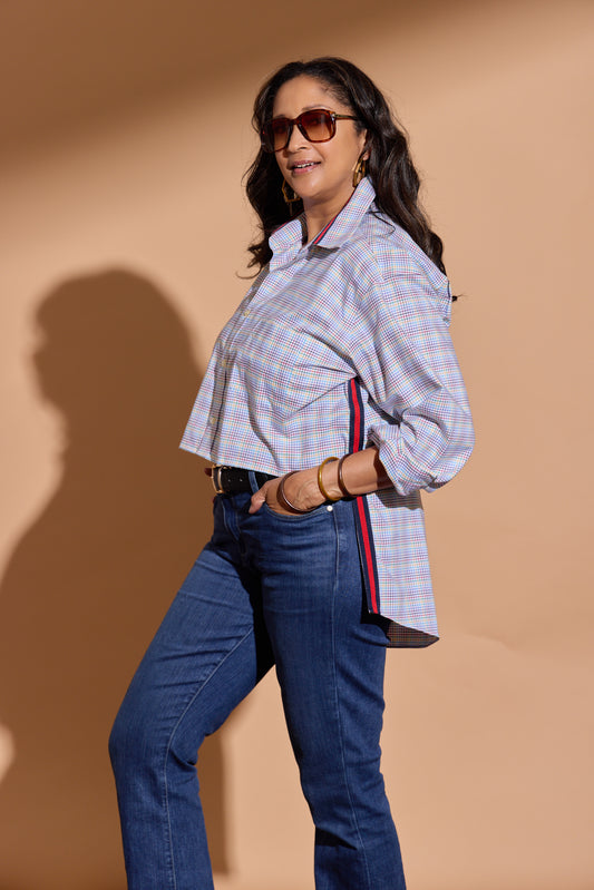 Primary Color Check Plaid Stormy