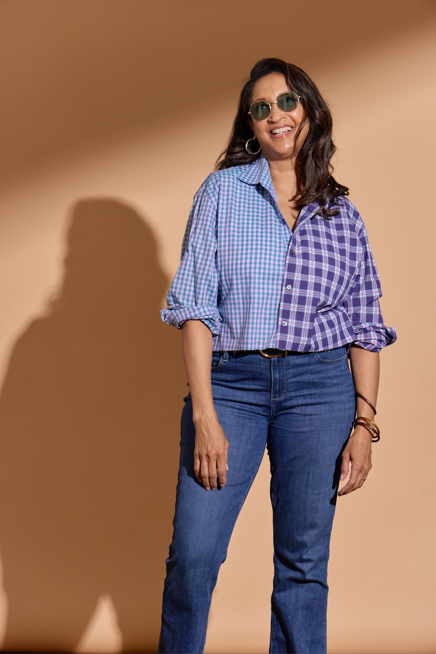 Purple and Green Plaid Pisces