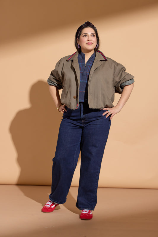 Army Green Cropped Trench