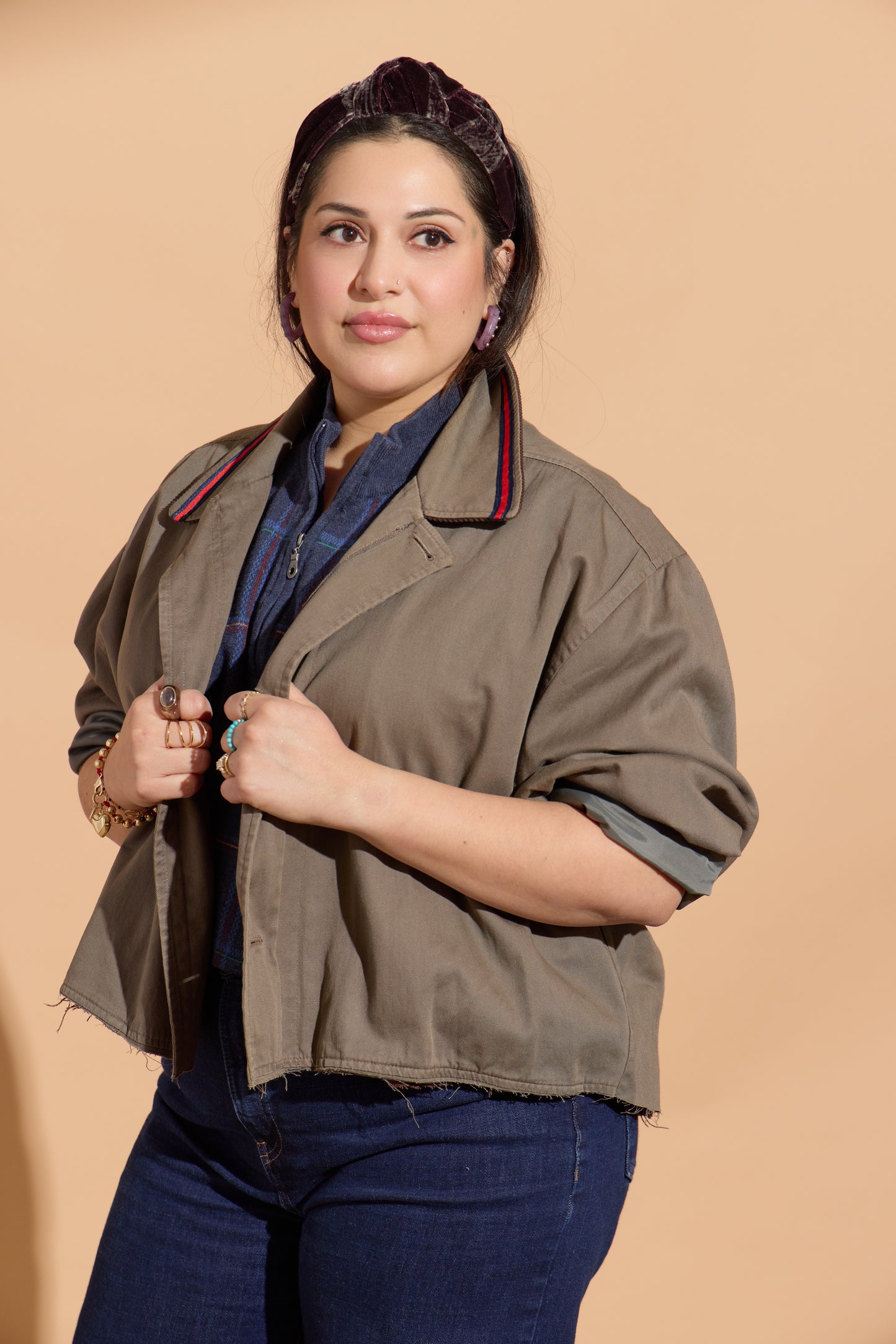 Army Green Cropped Trench