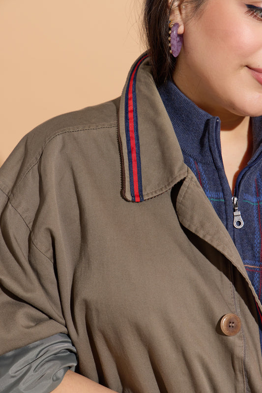 Army Green Cropped Trench