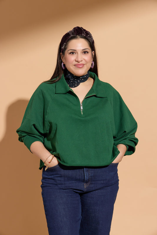 Green Half Zip Sweater