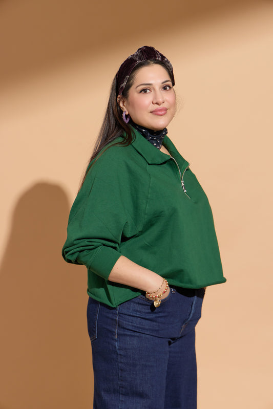 Green Half Zip Sweater