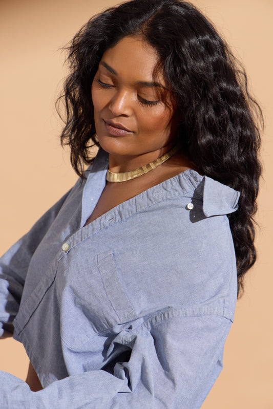 Grey Blue Oxford Stormy