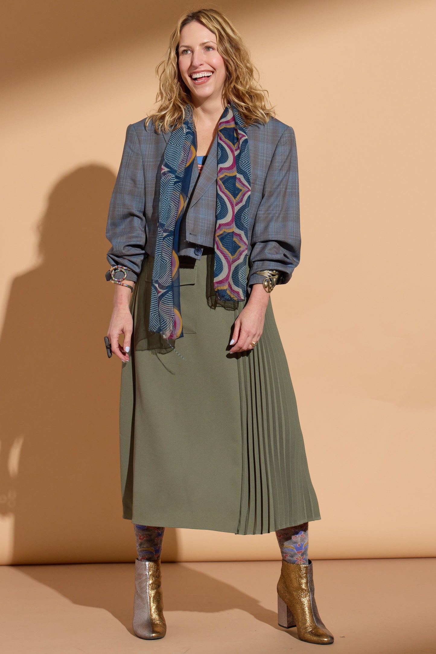 Baby Blue + Plaid Blazer