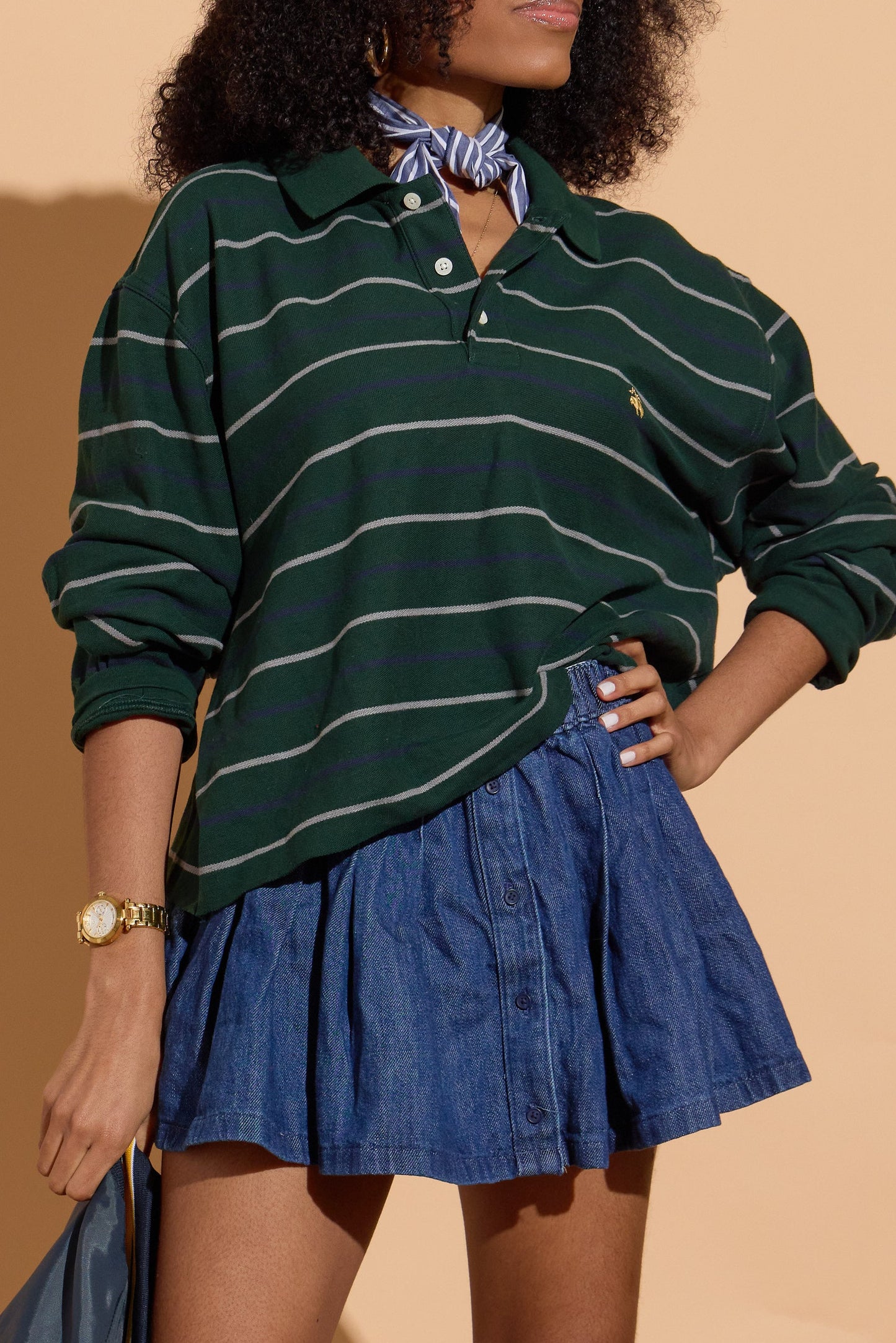 Green Stripe Rugby Polo
