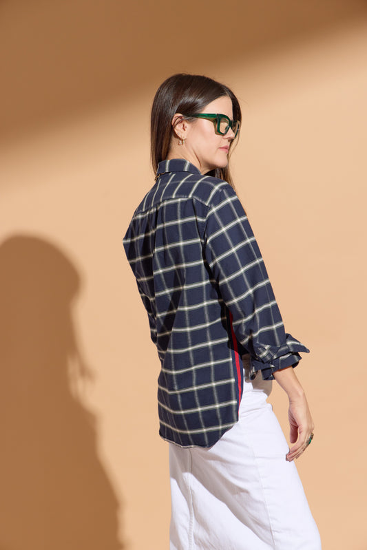 Navy Window Pane Plaid Stormy