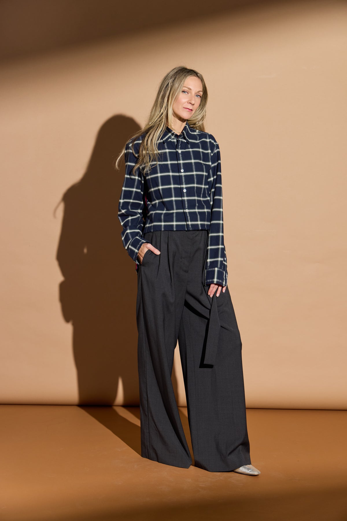 Navy and Olive Window Pane Stormy