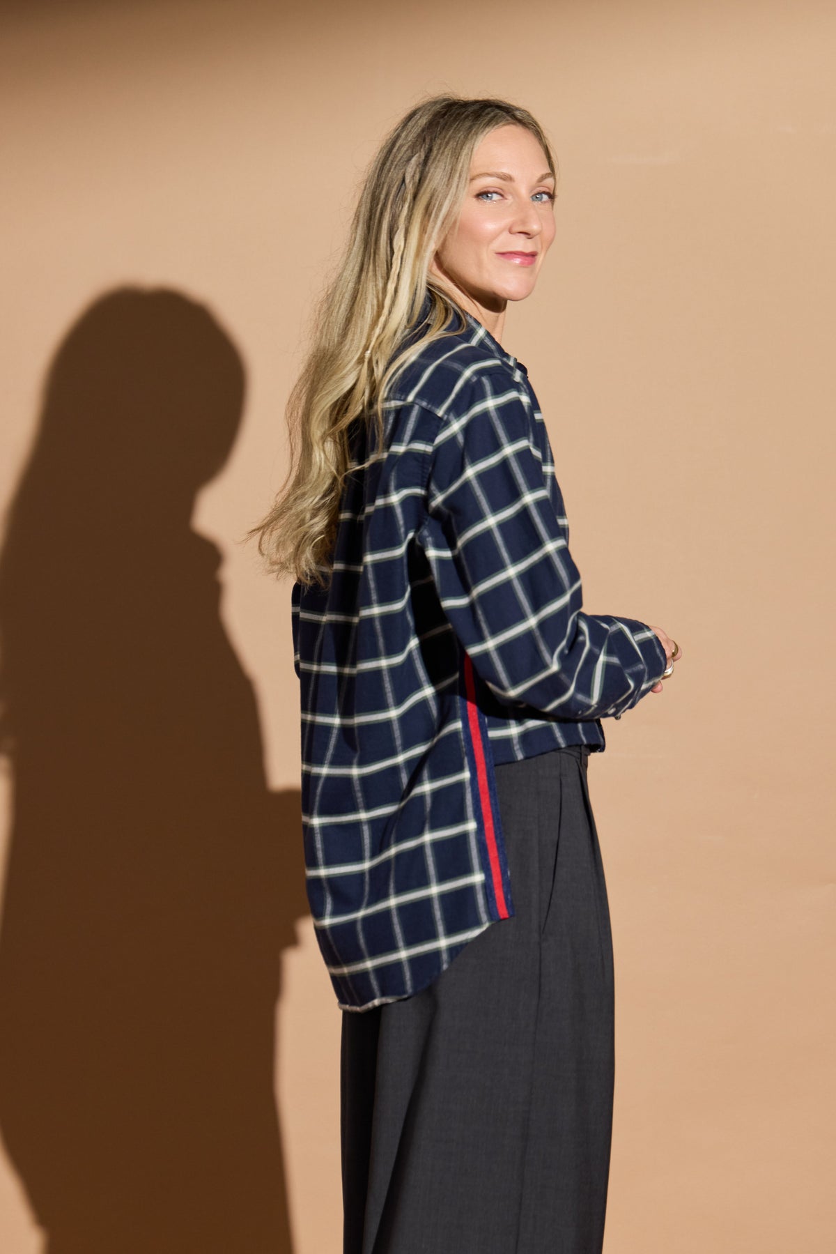 Navy and Olive Window Pane Stormy
