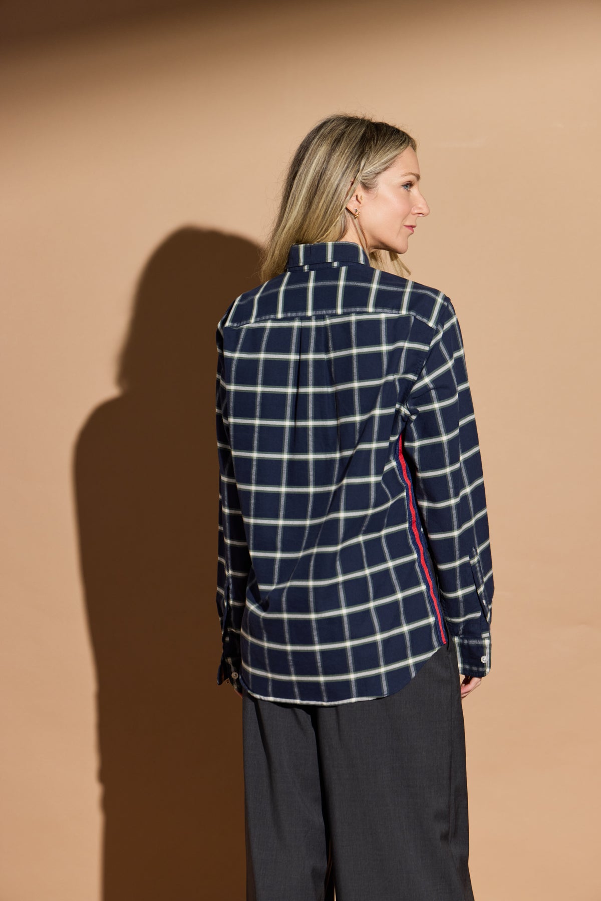 Navy and Olive Window Pane Stormy