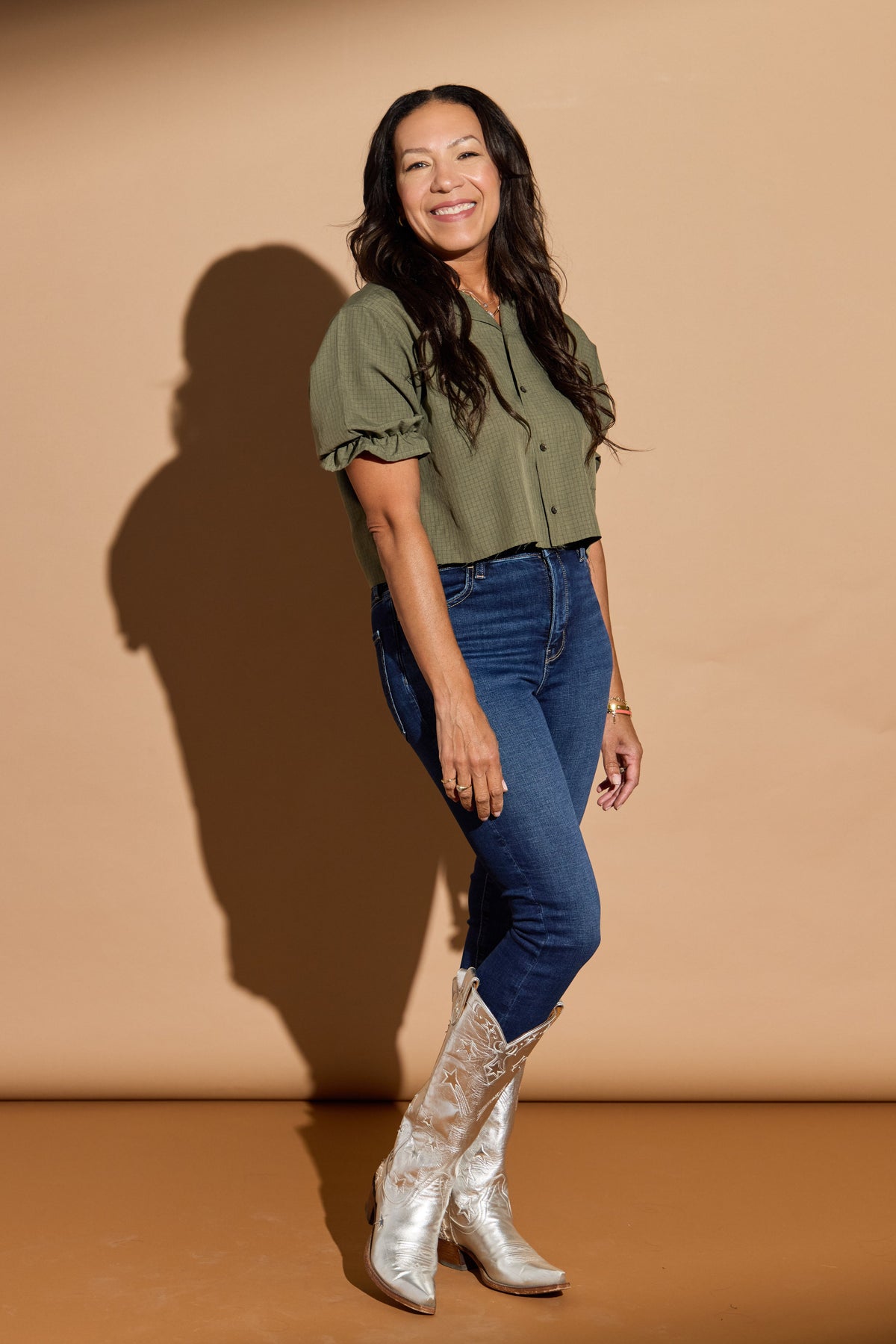 Olive Green Stella Puff Sleeve