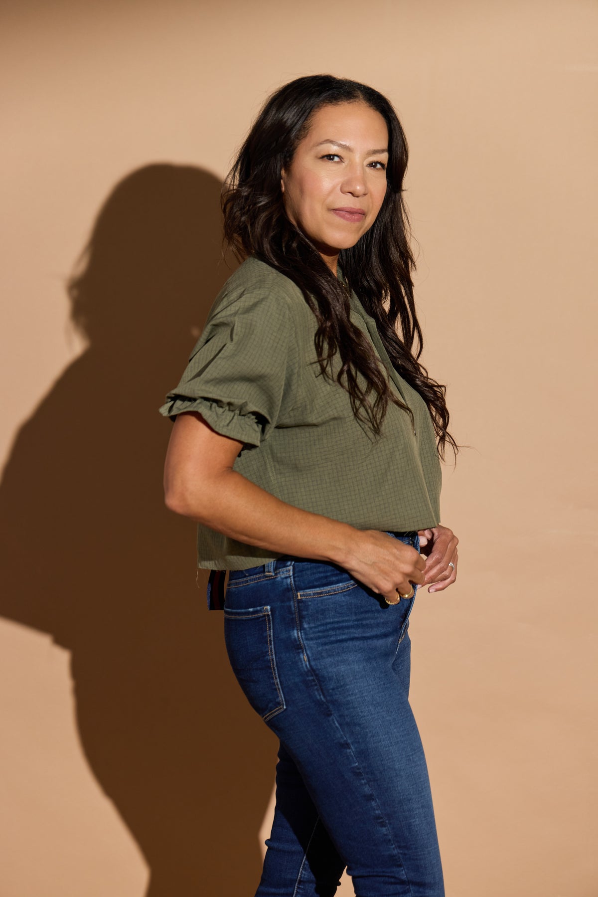 Olive Green Stella Puff Sleeve