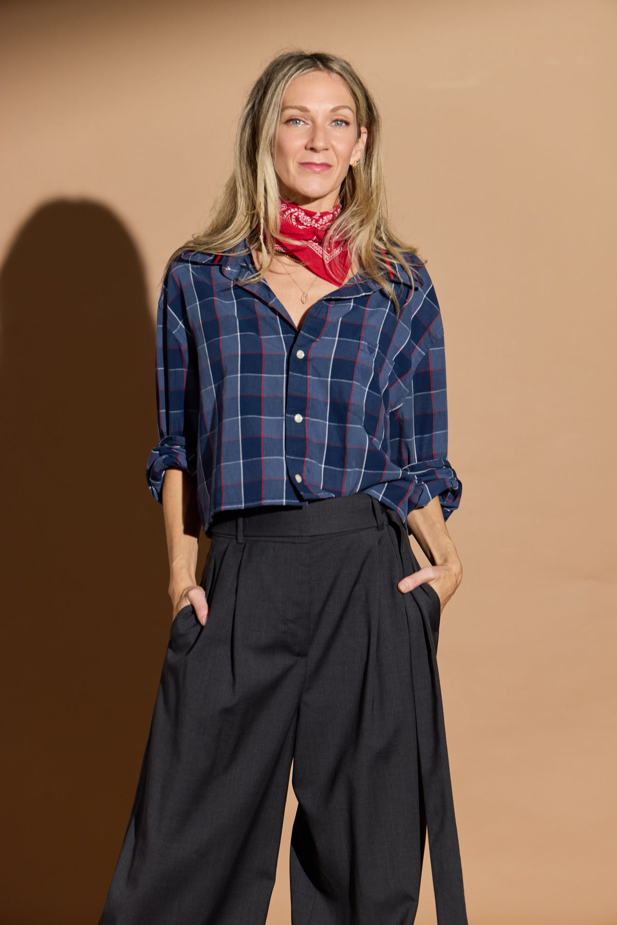 Navy and Red Plaid Harlow