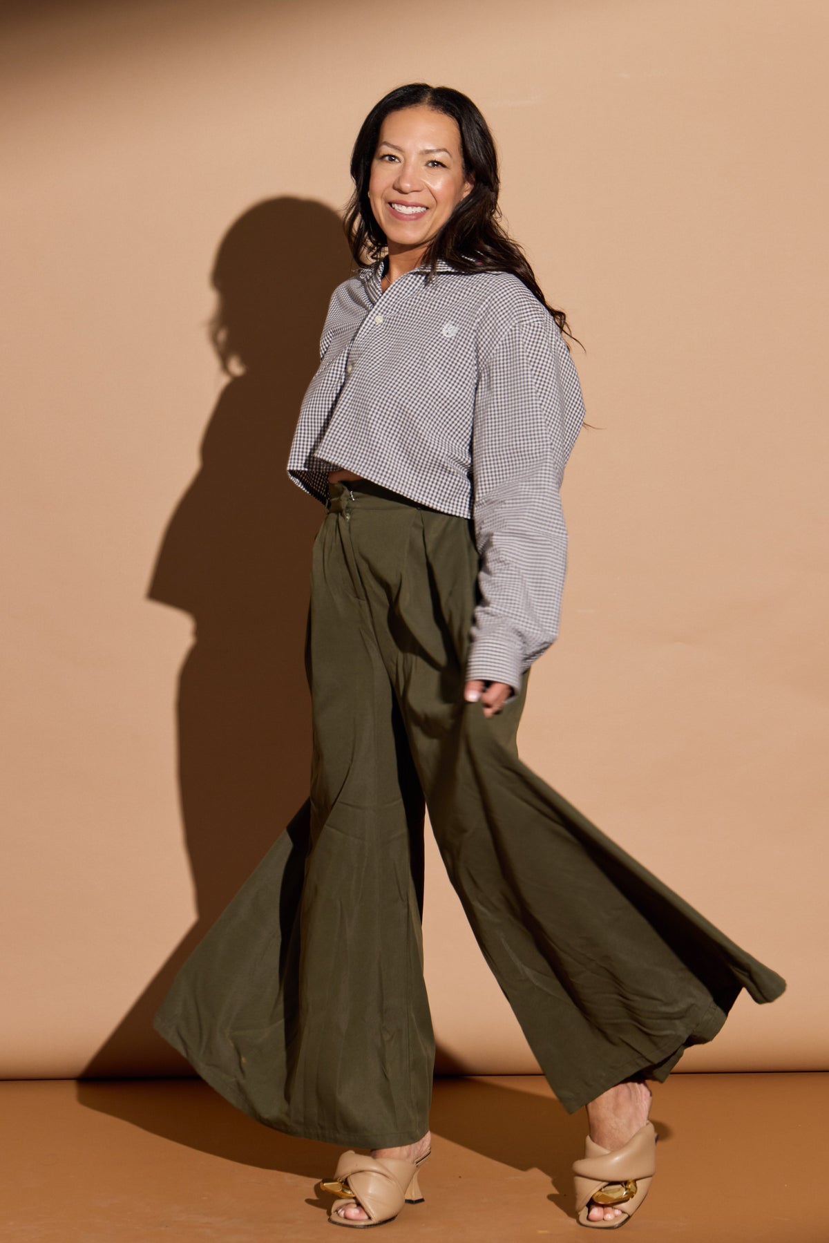 Brown Checkered Harlow