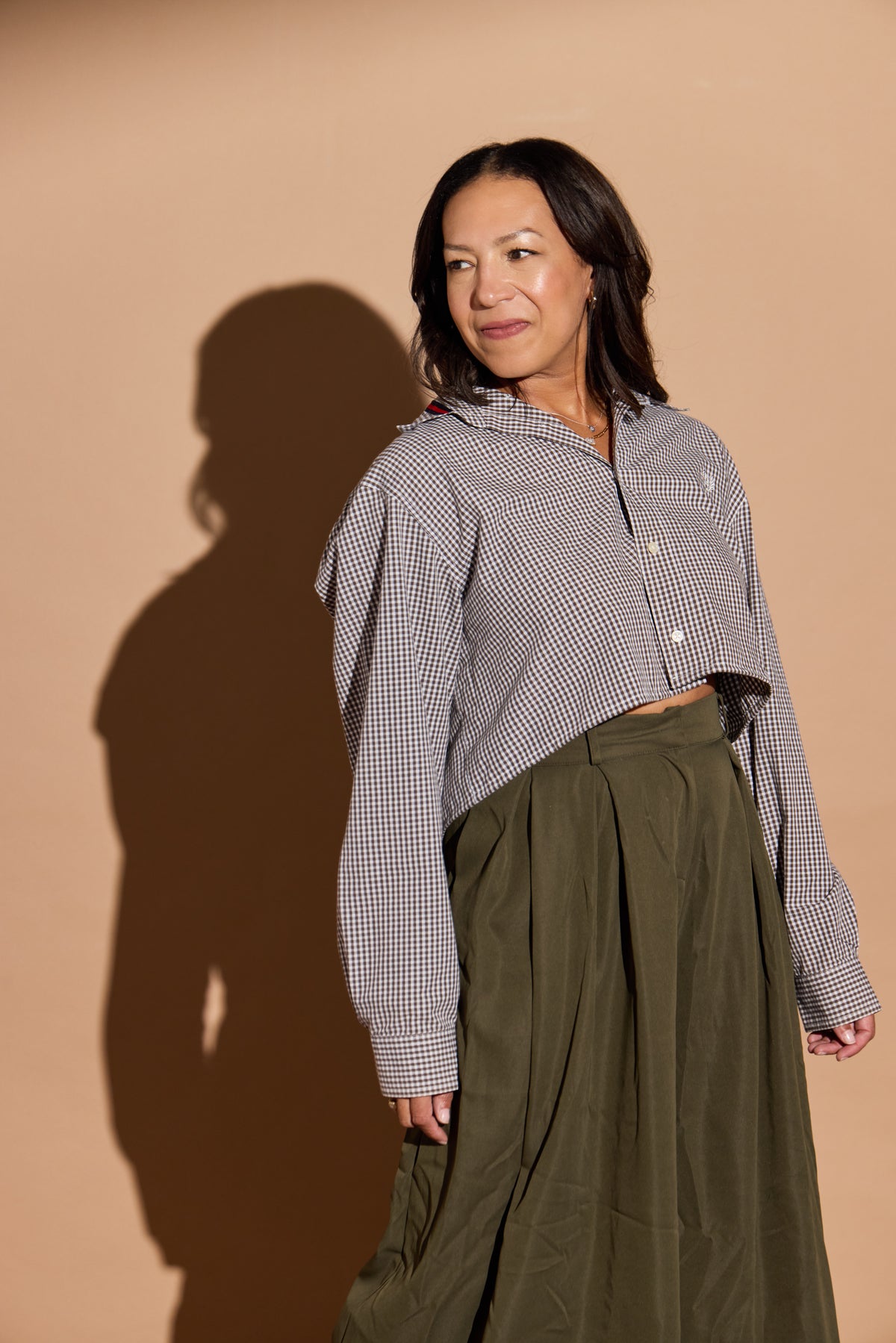 Brown Checkered Harlow