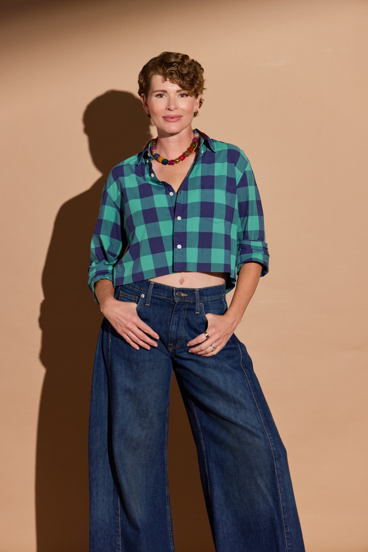 Blue and Green Check Plaid