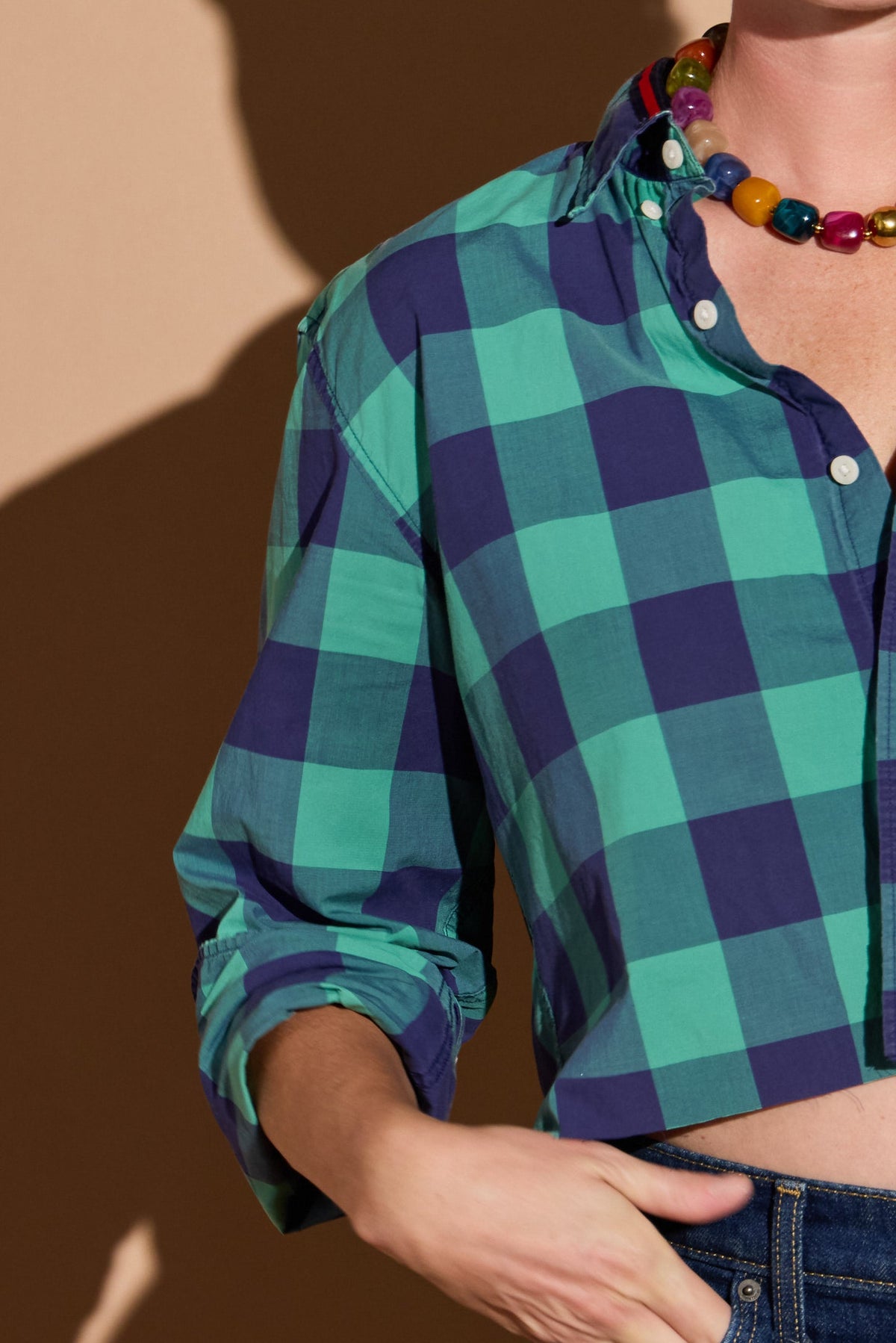 Blue and Green Check Plaid