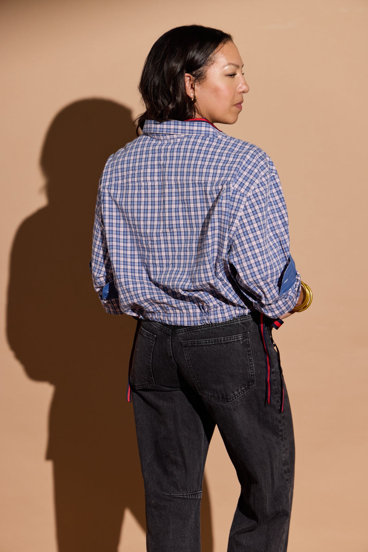 Pink and Blue Plaid Bowie