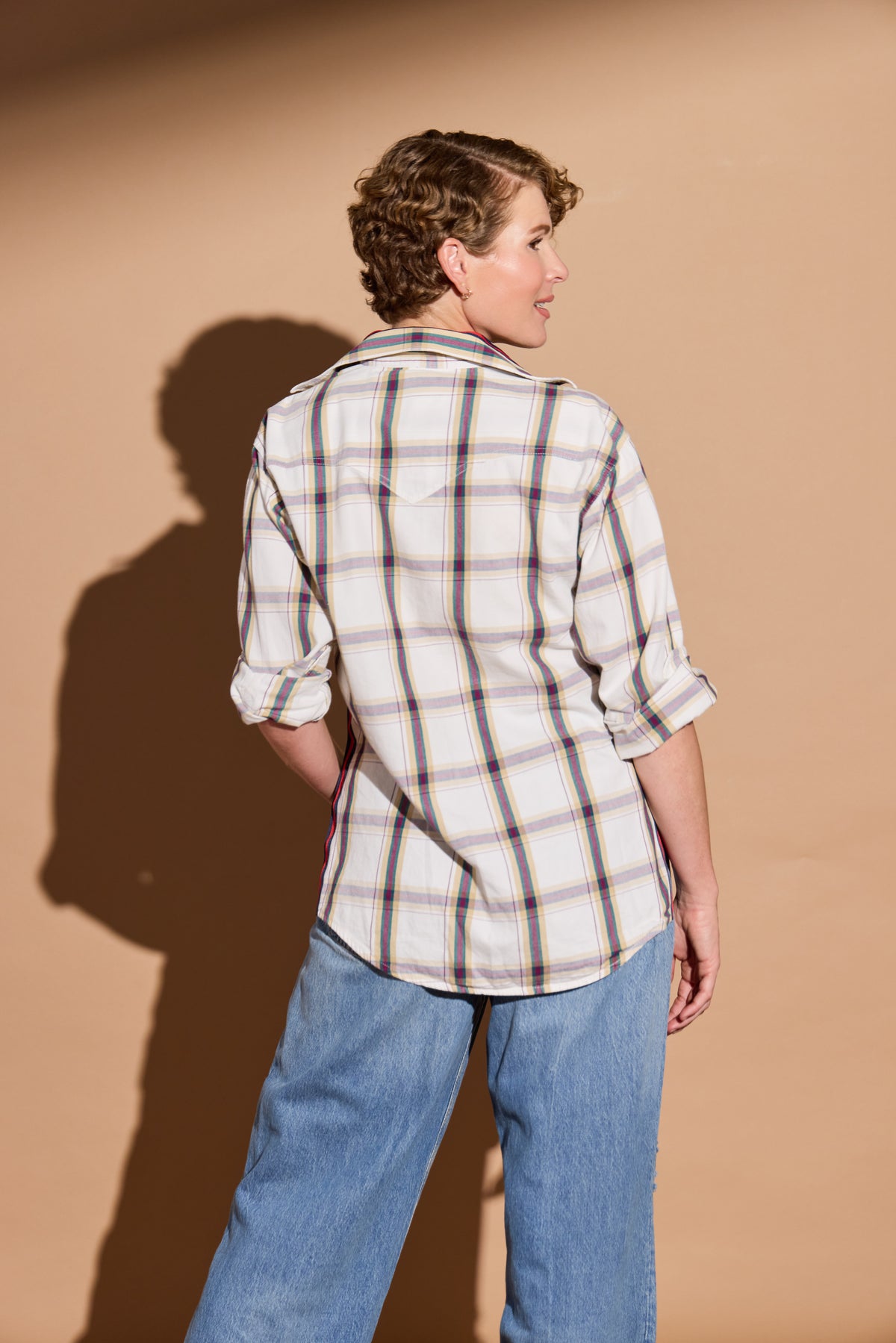 White and Tan Plaid Stormy
